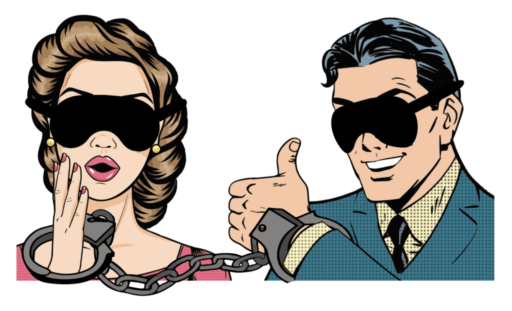 Dick and Jane blindfolded