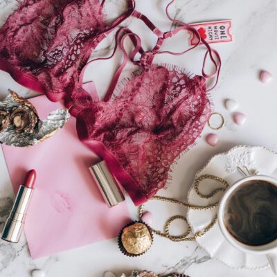 sexy lingerie next to valentine's day card
